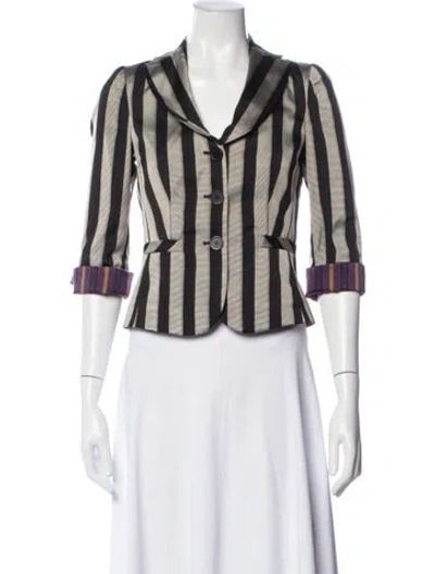 Pre-owned Les Copains Striped Blazer In Neutral