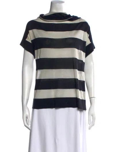 Pre-owned Les Copains Striped Cowl Neck Sweater In Neutrals