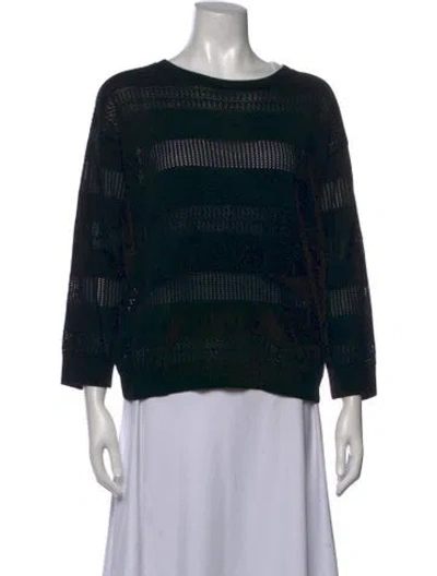 Pre-owned Les Copains Striped Crew Neck Sweater In Black