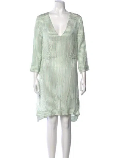 Pre-owned Les Copains Striped Knee-length Dress In Green