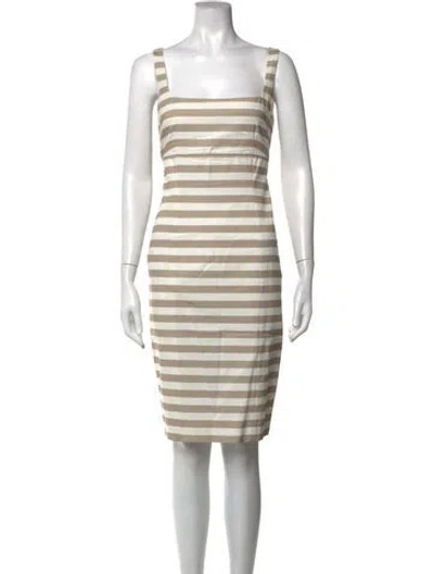 Pre-owned Les Copains Striped Knee-length Dress In Neutrals