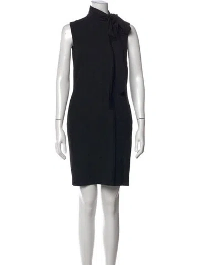 Pre-owned Les Copains Tie Neck Knee-length Dress In Black