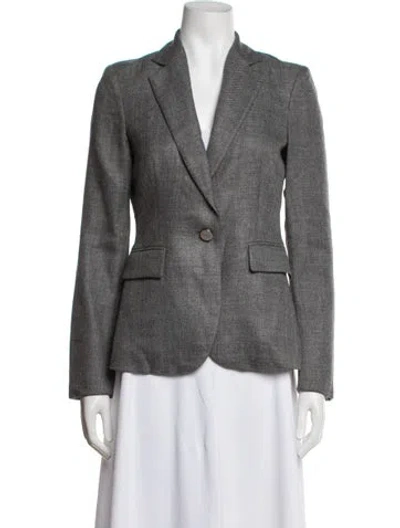 Pre-owned Les Copains Tweed Pattern Blazer In Grey