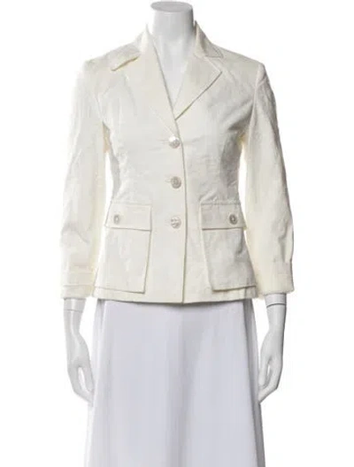 Pre-owned Les Copains Tweed Pattern Blazer In Neutral