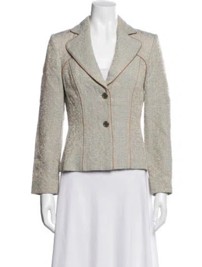 Pre-owned Les Copains Tweed Pattern Blazer In Neutral