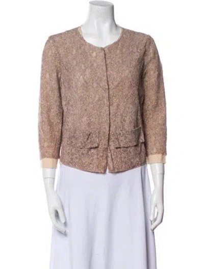 Pre-owned Les Copains Tweed Pattern Evening Jacket In Neutral