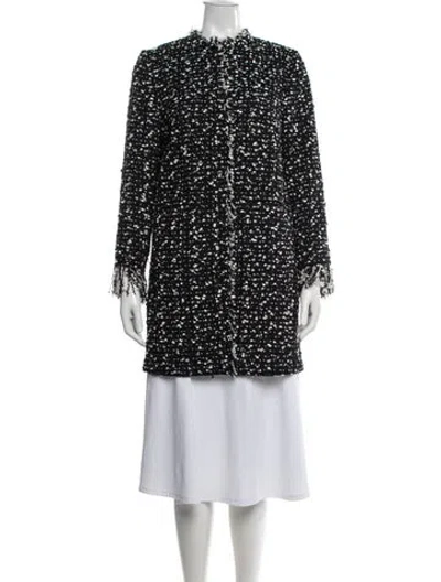 Pre-owned Les Copains Tweed Pattern Jacket In Black