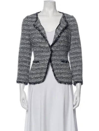 Pre-owned Les Copains Tweed Pattern Jacket In Blue