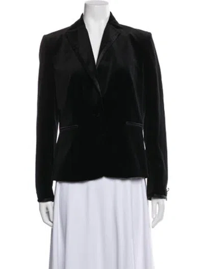Pre-owned Les Copains Velvet Blazer In Black