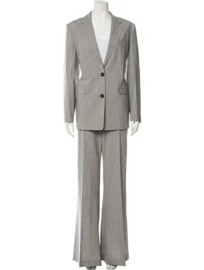 Pre-owned Les Copains Vintage Tweed Pattern Pant Set W/ Tags In Grey