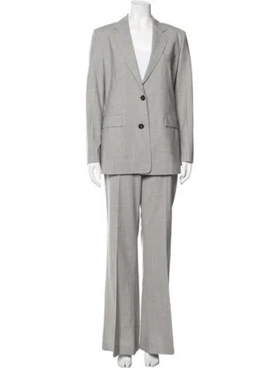 Pre-owned Les Copains Vintage Virgin Wool Pantsuit In Grey