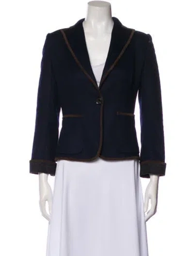 Pre-owned Les Copains Virgin Wool Blazer In Blue