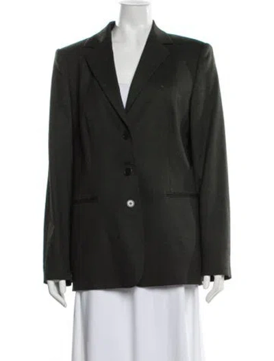 Pre-owned Les Copains Virgin Wool Blazer In Green