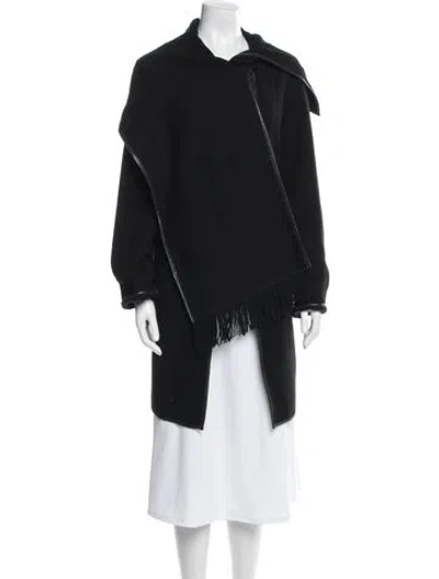 Pre-owned Les Copains Virgin Wool Coat In Black