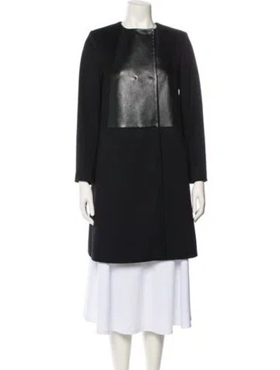 Pre-owned Les Copains Virgin Wool Coat In Black