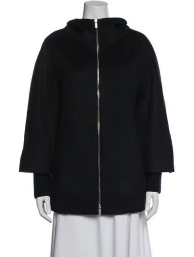 Pre-owned Les Copains Virgin Wool Coat In Black