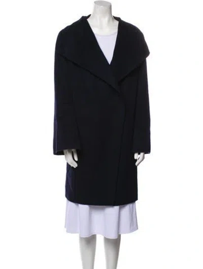 Pre-owned Les Copains Virgin Wool Coat In Blue