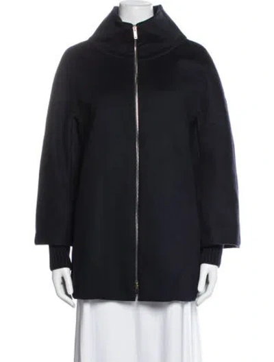 Pre-owned Les Copains Virgin Wool Coat In Blue