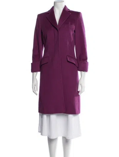Pre-owned Les Copains Virgin Wool Coat In Purple
