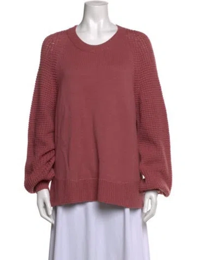 Pre-owned Les Copains Virgin Wool Crew Neck Sweater In Pink