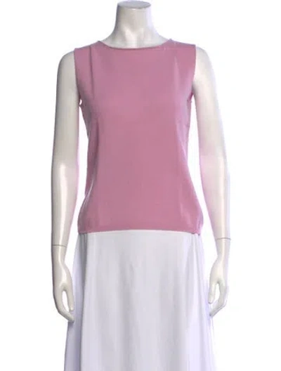 Pre-owned Les Copains Virgin Wool Crew Neck Sweater In Pink