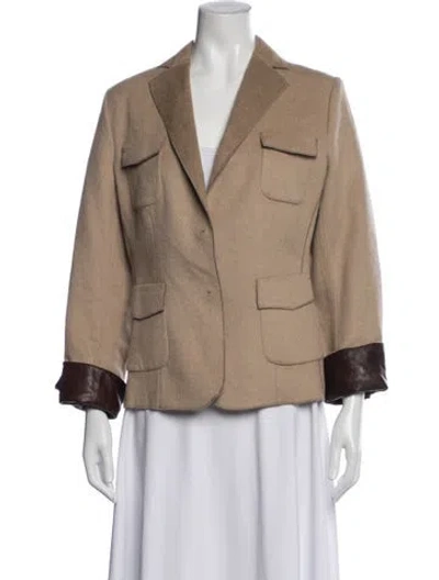 Pre-owned Les Copains Virgin Wool Jacket In Brown
