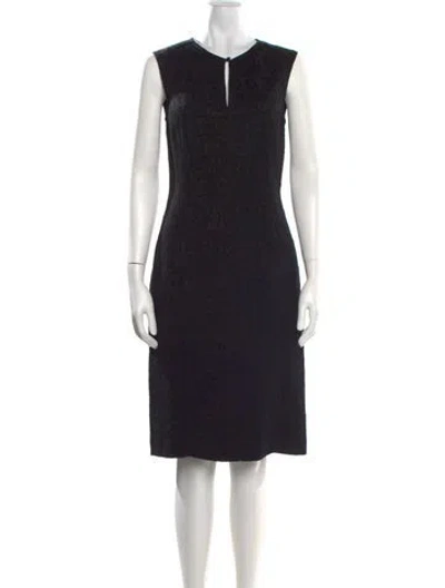 Pre-owned Les Copains Virgin Wool Knee-length Dress In Black