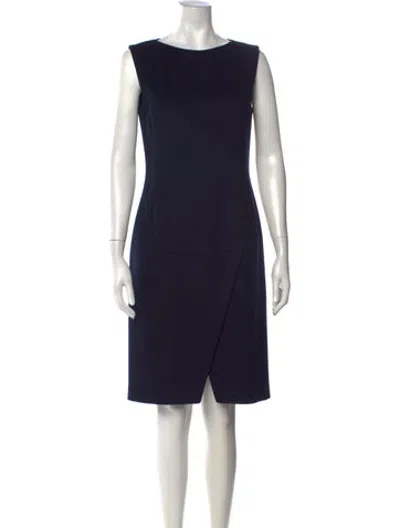 Pre-owned Les Copains Virgin Wool Knee-length Dress In Black