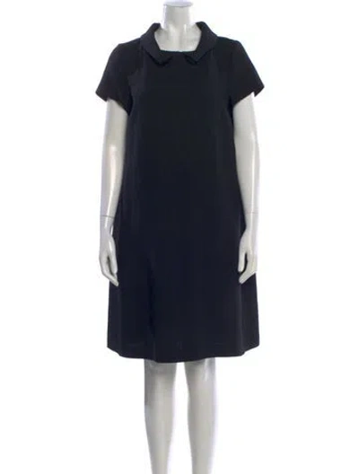 Pre-owned Les Copains Virgin Wool Knee-length Dress In Blue