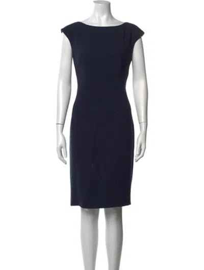 Pre-owned Les Copains Virgin Wool Knee-length Dress In Blue