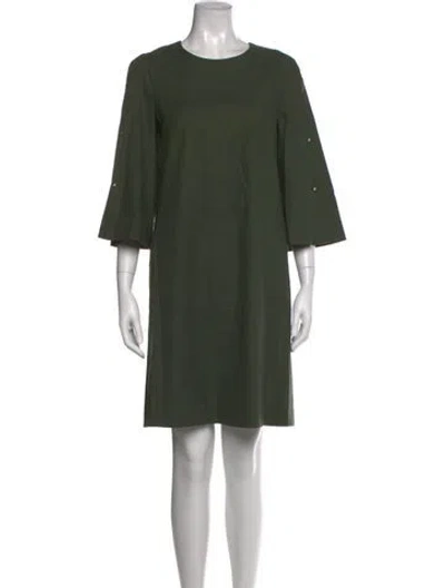 Pre-owned Les Copains Virgin Wool Knee-length Dress In Green