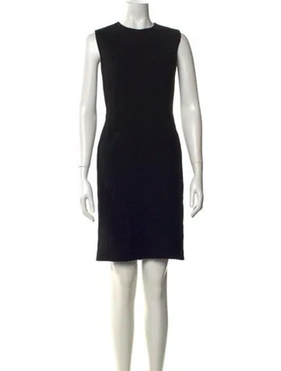 Pre-owned Les Copains Virgin Wool Mini Dress In Black