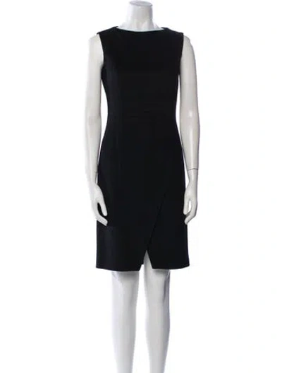Pre-owned Les Copains Virgin Wool Mini Dress In Black