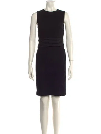 Pre-owned Les Copains Virgin Wool Mini Dress In Black