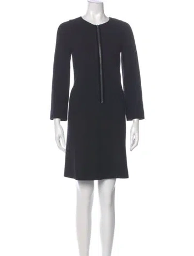 Pre-owned Les Copains Virgin Wool Mini Dress In Gray
