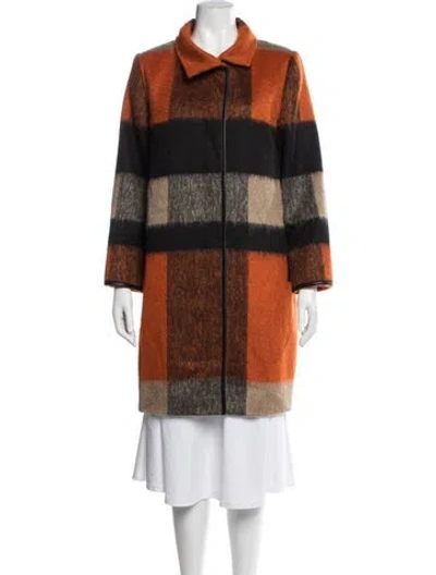 Pre-owned Les Copains Virgin Wool Plaid Print Jacket In Black