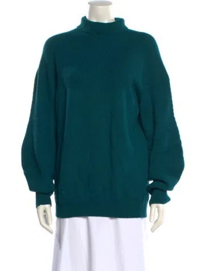 Pre-owned Les Copains Virgin Wool Turtleneck Sweater W/ Tags In Green