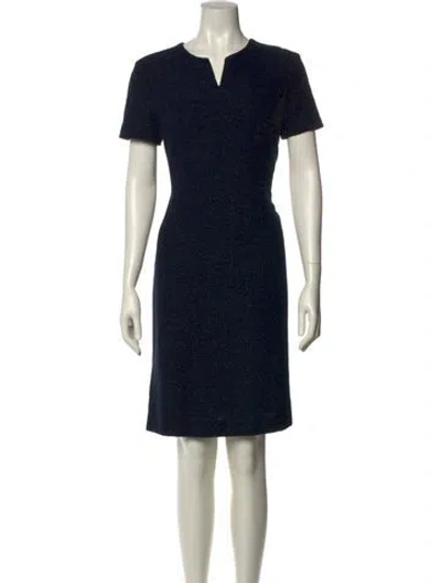 Pre-owned Les Copains V-neck Knee-length Dress In Black