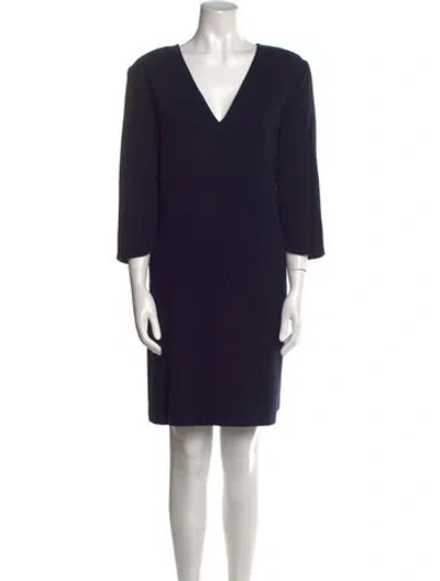 Pre-owned Les Copains V-neck Mini Dress In Blue