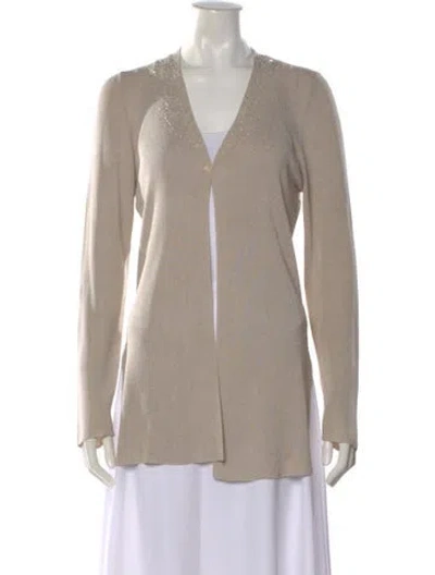 Pre-owned Les Copains V-neck Sweater In Neutral