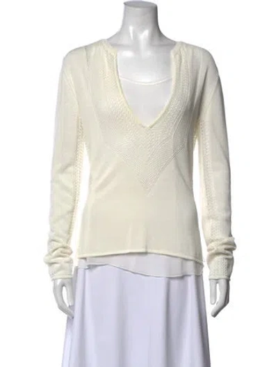 Pre-owned Les Copains V-neck Sweater In Neutral