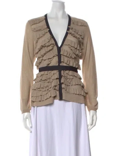Pre-owned Les Copains V-neck Sweater In Neutrals