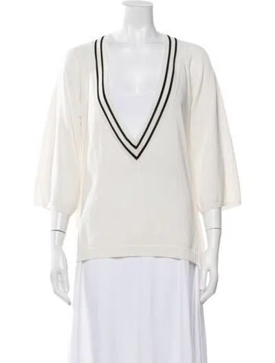 Pre-owned Les Copains V-neck Sweater In Neutrals