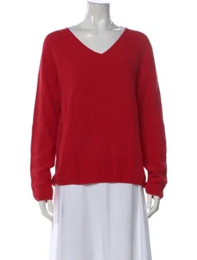 Pre-owned Les Copains V-neck Sweater In Red