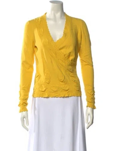 Pre-owned Les Copains V-neck Sweater In Yellow