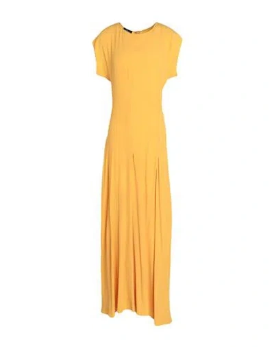 Les Copains Woman Maxi Dress Ocher Size 4 Acetate, Silk In Yellow