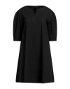 Les Copains Woman Mini Dress Black Size 2 Cotton, Elastane In Black