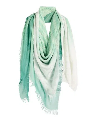 Les Copains Woman Scarf Light Green Size - Modal, Hemp, Cotton, Polyester
