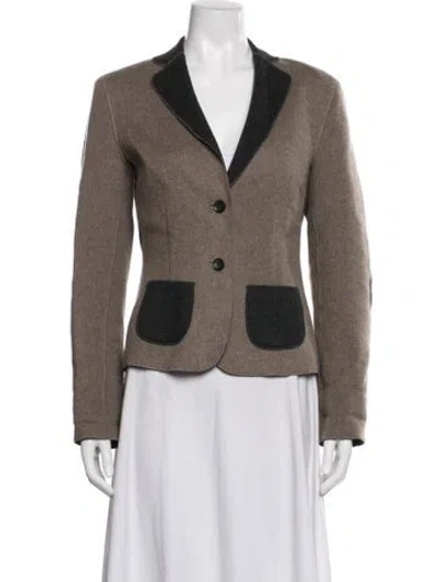 Pre-owned Les Copains Wool Blazer In Brown