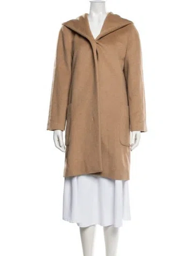 Pre-owned Les Copains Wool Coat In Brown